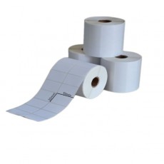 Giấy decal nhiệt in tem nhãn khổ 50x30mm, 2 tem/hàng, cuộn 50m